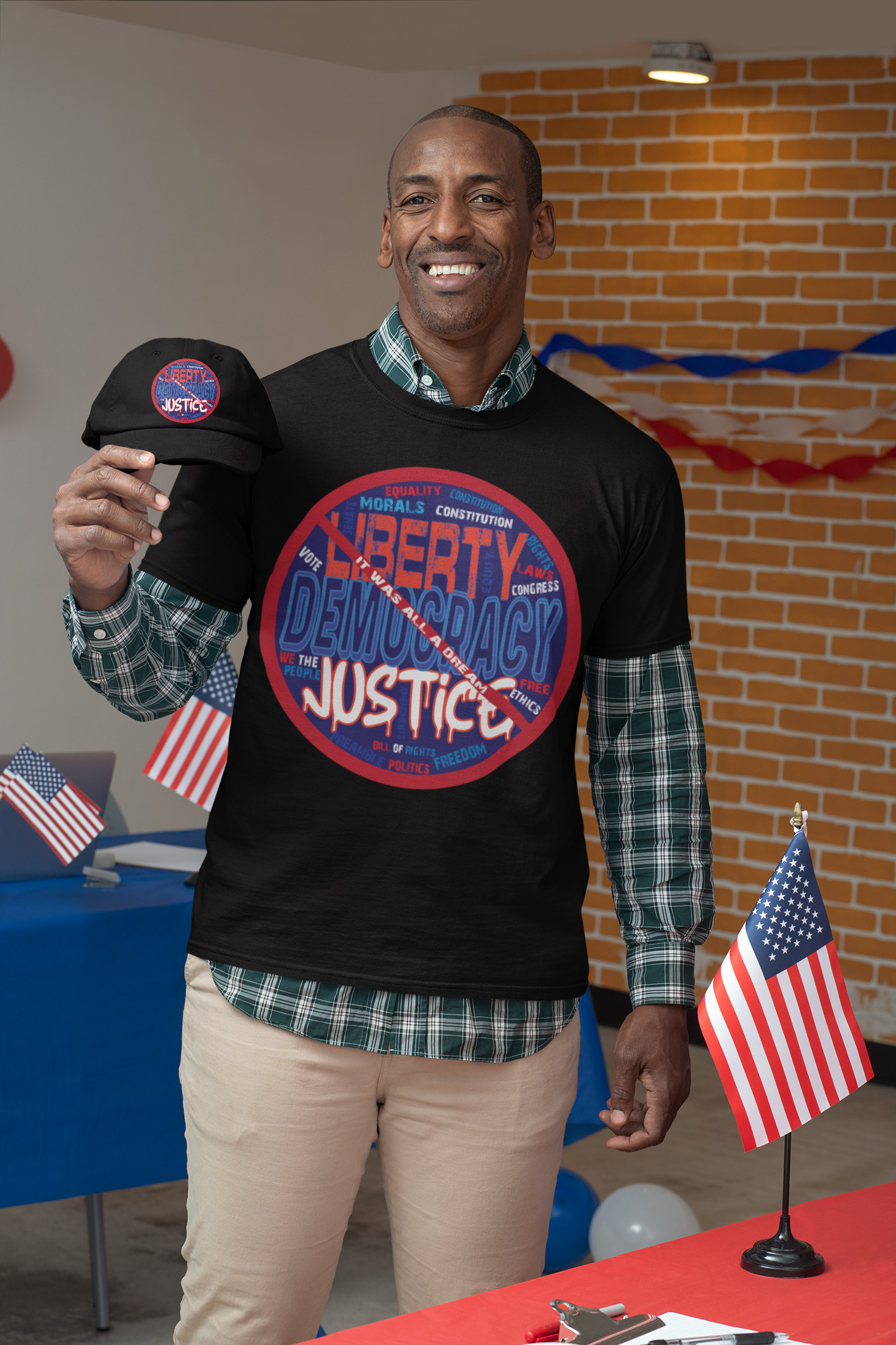Liberty Democracy Justice Short Sleeve Tee